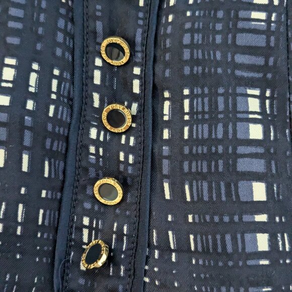 TORY BURCH Normandy Blue Pleated Silk Skirt Size 12 - Picture 7 of 10